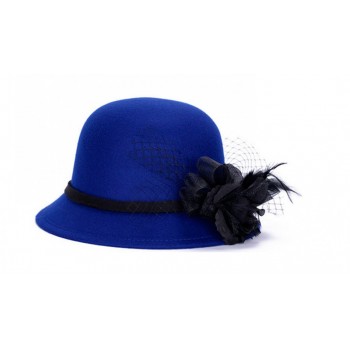 Шляпка жен. синяя с розой