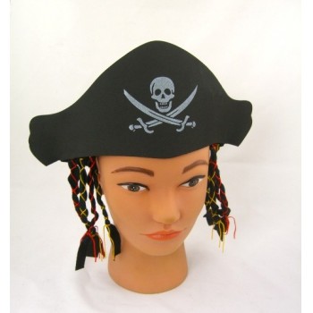 Шляпа пирата с косичками